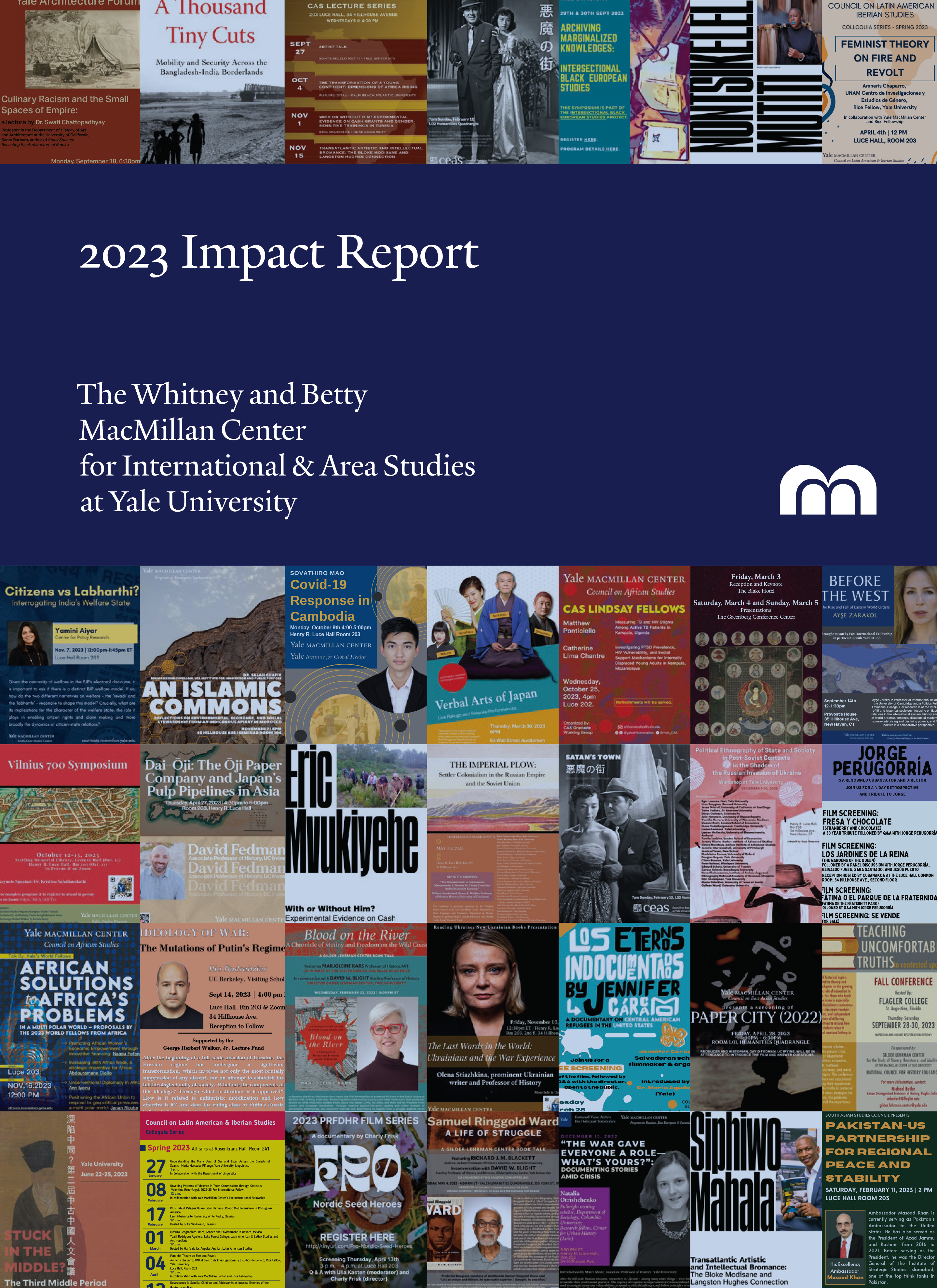 Cover of MacMillan Center's 2023 Impact Report