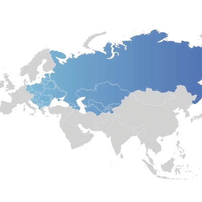 Map of Russia, Eastern Europe, and Eurasia